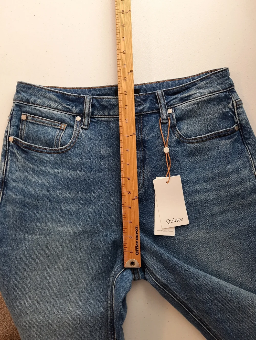 Quince Bella High Rise Stretch Barrel Jeans in Atlantic Blue size 30 - Picture 11 of 15
